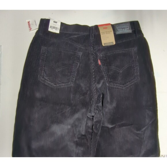 Levi's Corduroy Mom Jeans Women High-Waisted Size 30x30 Black Tapered Leg - Picture 4 of 13